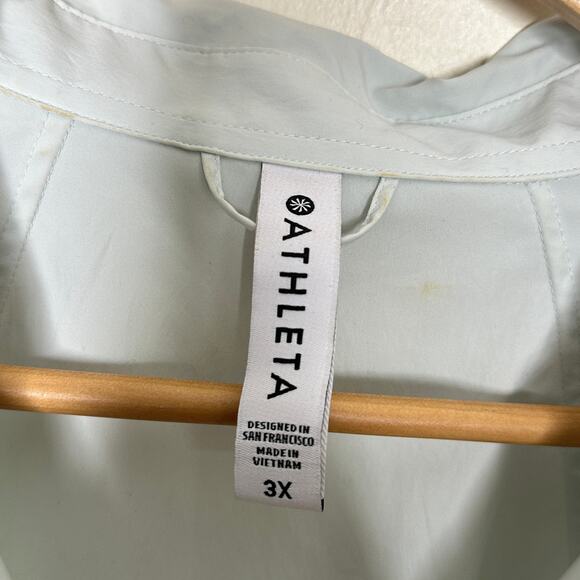 ATHLETA Midtown Button Down Shirt Halcyon Blue Sz 3X {B20} - Picture 4 of 6